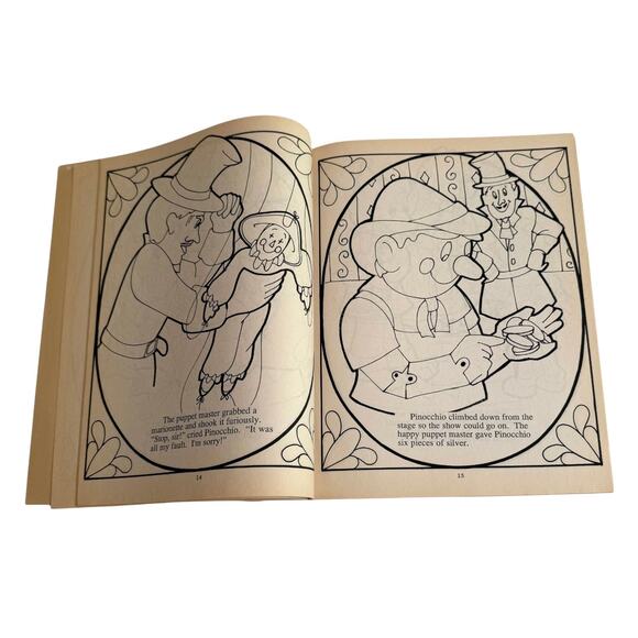 VTG 1991 COLORING BOOK Disney Pinocchio Color Me Fairy Tales 10.5” x 8” USA - Picture 4 of 5
